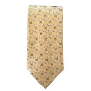 Pierre Cardin Silk Tie Handmade Necktie Gold Blue Black Classic Geometric Gift